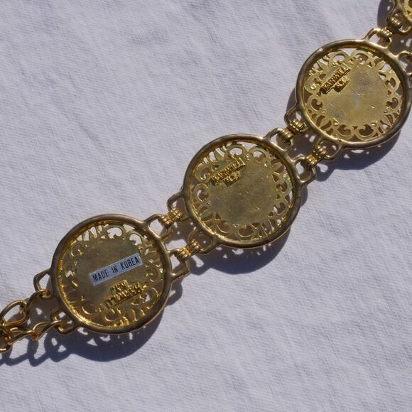 Vintage Harwill NY Faux Pearl Chain Belt - Picture 4 of 8